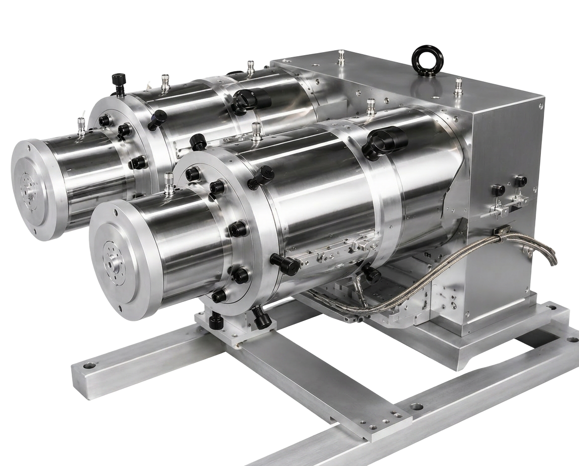 Precision twin extrusion die head